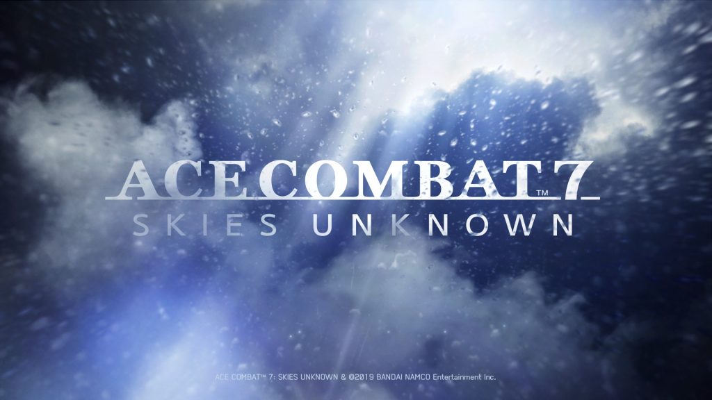 Ace Combat 7: Skies Unknown title screen.